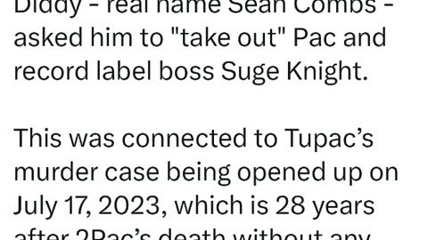 La "detención" de Puff Daddy está relacionada con el asesinato de Tupac Shakur