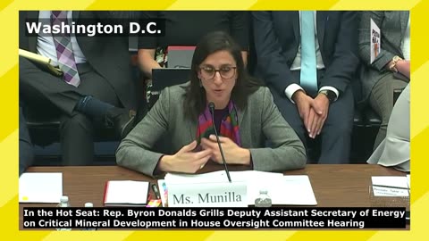 Rep. Byron Donalds Grills Deputy Assistant Secretary of Energy