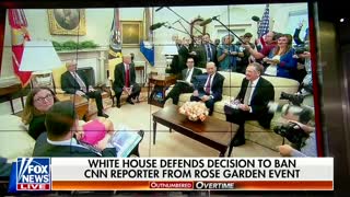 Reporter yells questions at President Trump