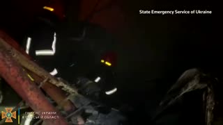 Ukraine releases video of firefighters at mall blaze