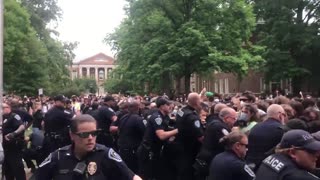 Chaotic scene at UNC in North Carolina.