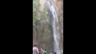 Man Survives Plunge Down At Waterfall In Iran