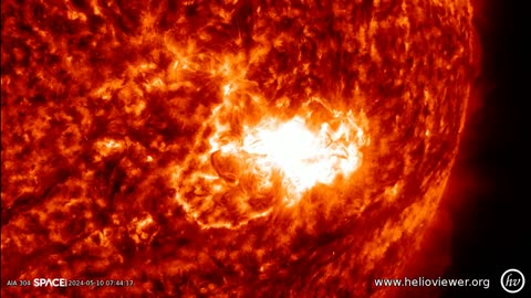 Gargantuan sunspot unleashes X3.98-class solar flare: Views from Spacecraft