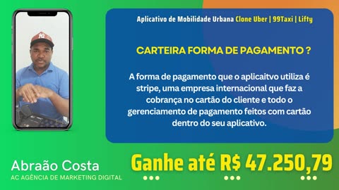 #5 Forma de Pagamento Aplicativo de Mobilidade Urbana Uber, 99Taxi