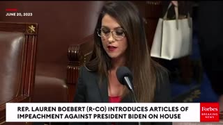 Lauren Boebert reads articles of impeachment against Joe Biden
