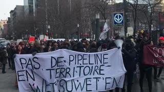 Wet'suwet'en Solidarity Protestors March Through The Streets Of Montreal