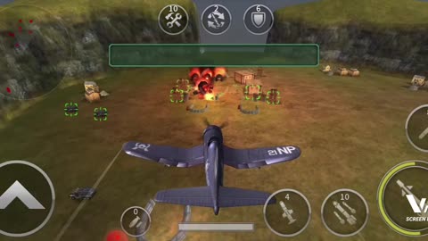 Air plane destroy enemies bunkers