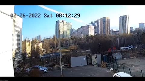 High-rise building hit by a missle in Kyiv