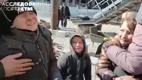 The reunion of a family separated during the battles for Mariupol