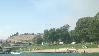 Lake Chelan Fire Retardant Plane Drops Load Over Town