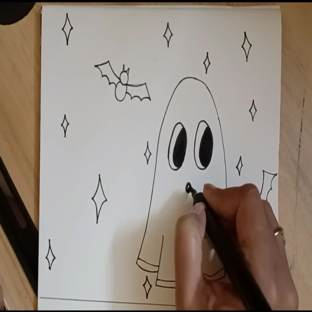 How to Draw a Black Cat Ghost Step by Step by Easydrawforkids - Make better  art | CLIP STUDIO TIPS
