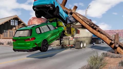 Cars vs Low Bridges x Spikes x Road Restrictions ▶️ BeamNG Drive