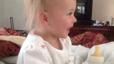 Toddler Caught Red Handed Goes Bottoms Up On The Bottle