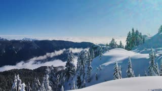 Relief on top of a Snowy Mountain Nature View