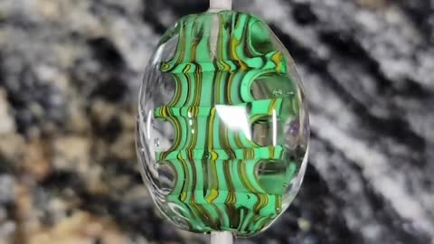 Lampwork Glass Beads: Striped Vertebrae Lentil