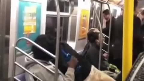 NY City Subway: Crazed Man Beats Half-Naked Mannequin for Not Drinking Beer or Sitting Properly