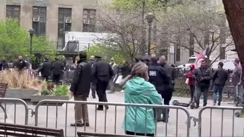 WARNING: Man sets himself on fire outside the courthouse of where Trump’s trial is being held.
