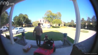 Father And Son Play Tee Ball