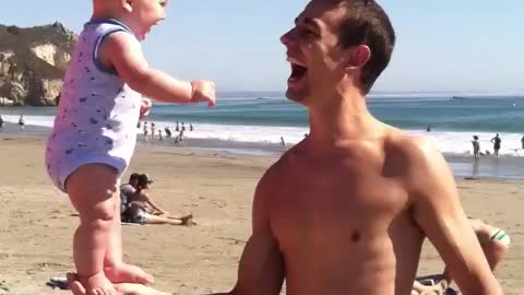 4-month-old baby's circus act