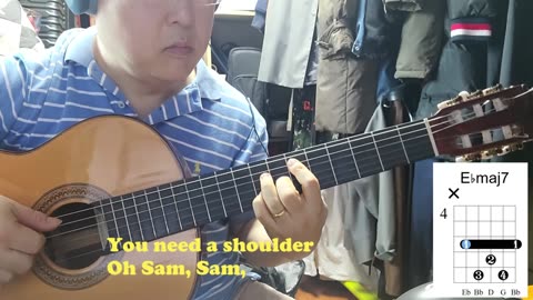 Sam - Olivia Newton-John, chord diagram, lyrics, guitar cover