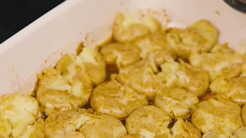Crunchy baked potatoes.