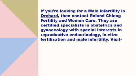 Best Male infertility in Orchard