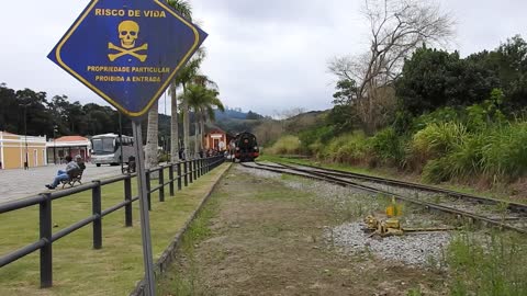 Train leaving the station