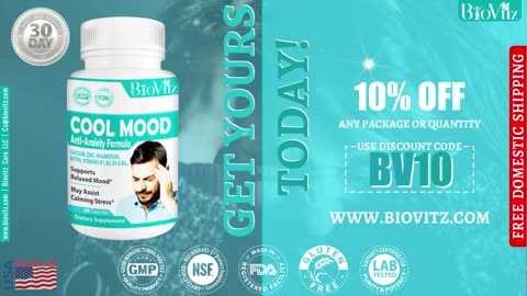 Cool Mood | Anti-Anxiety Formula | Promotes Cognitive Health & Calming Stress