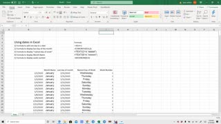 Excel formulas with DATE Functions