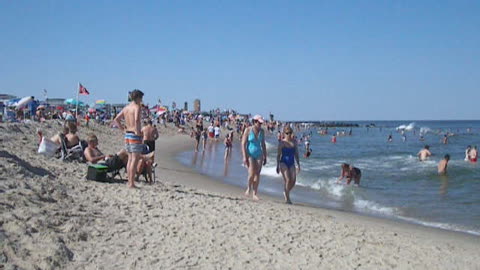 OCEAN GROVE BEACH - ANGLED VIEW - NJ New Jersey Shore Travel