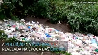 Rio de lixo clandestino é filmado na Guatemala