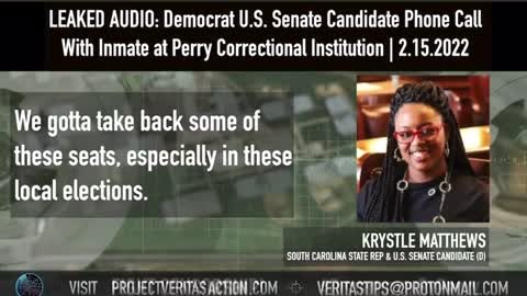 SC Dem State Rep & Senate candidate Krystle Matthews speaking to an inmate