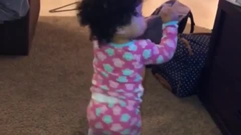 Baby Girl Adorably Dances To Favorite Music
