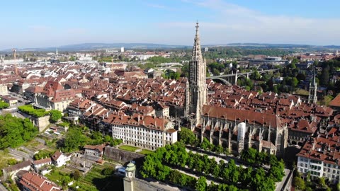 BERN MINSTER CHURCH | SWITZERLAND | Drone 4K #switzerland #bern #bernminster #rumble #drone #4k