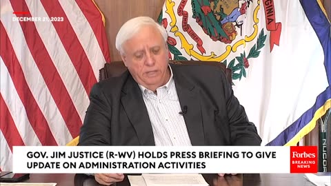 West Virginia Gov. Jim Justice Holds Press Briefing To Detail Administration Updates