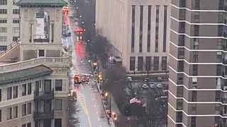 Bomb threat in Atlanta captured from apartment window