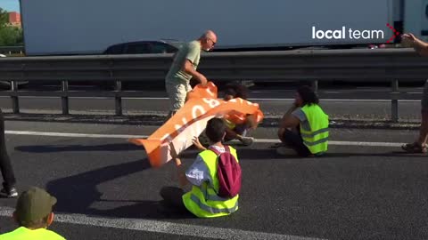 This is how the Italians deal with climate change activists blocking the roads. Admirable.