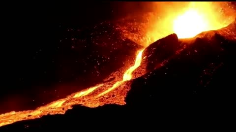 Erupting volcano on Fogo Island, Cape Verde