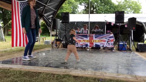 16 month old baby dances with granny and does the moonwalk