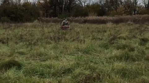 Quad atv front flip fail rides through mud