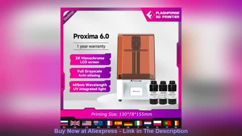 ☀️ Voxelab Proxima LCD 3D Printer with 6 Inch Monochorme 2K Screen UV Photocuring Resin Impressora