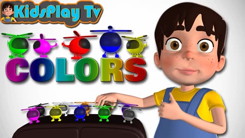 Learning Colors for Children with Helicopter Color 3D - Kids Play Tv