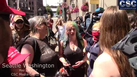 Troglodytes Spew Their White Guilt On Proud Boys At #MarchAgainstSharia In Seattle