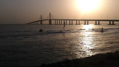 Fly Boarding in Abu Dhabi long time ago