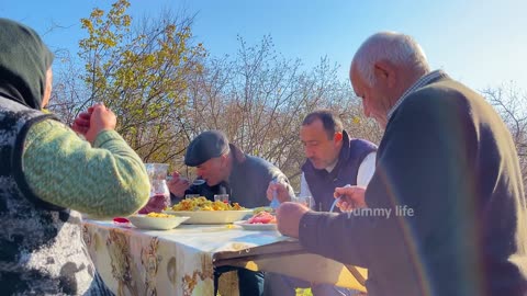 Delicious UZBEK PILAF Recipe - Relaxing Video in a Sweet Rural Village of Azerbaijan