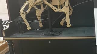 Wood made horse in dubai mall