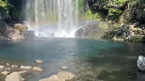 rainbow in the waterfall