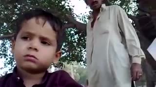 Cute baby talking about his life
