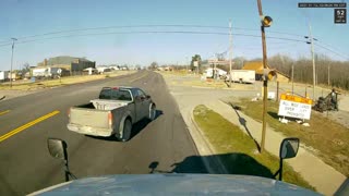 Truck's Last Minute Turn Ends in an Accident