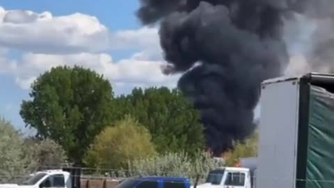Cold Storage Chemical Plant in Finley, Washington, Burns as Smoke Billows Into the Sky